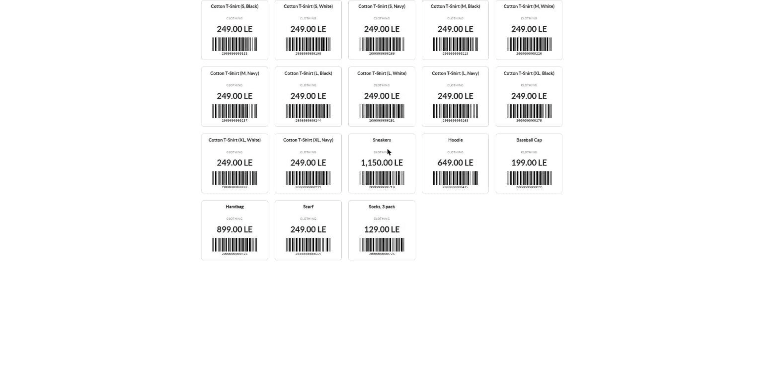 Shelf labels, ready to cut