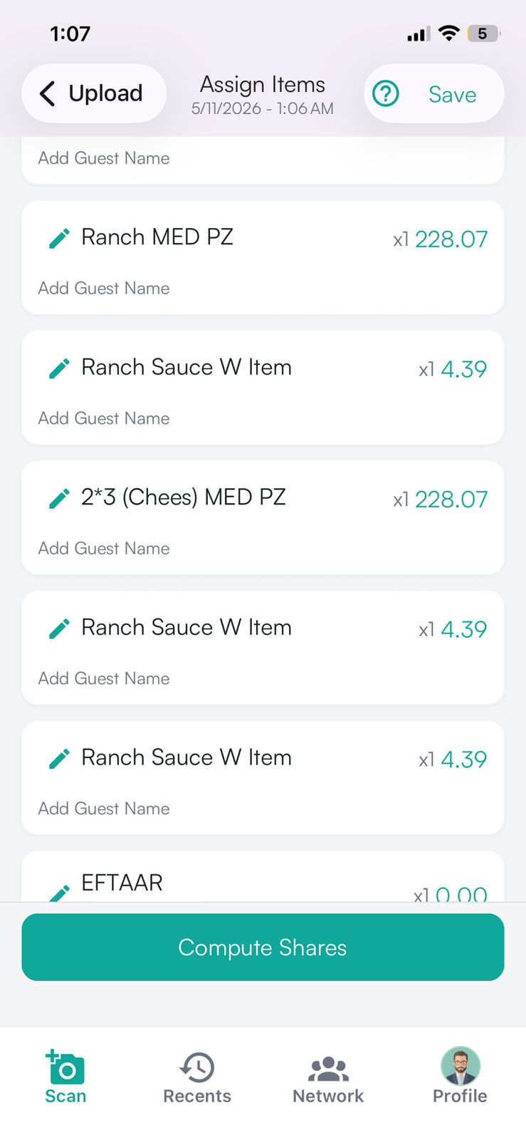 Add — everyone at the table